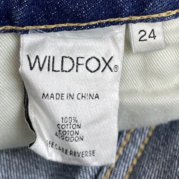 Wildfox Baggy Crop Blue Jeans Da Vinci Wash Paint Splatters Size 24 NWT - Picture 6 of 10